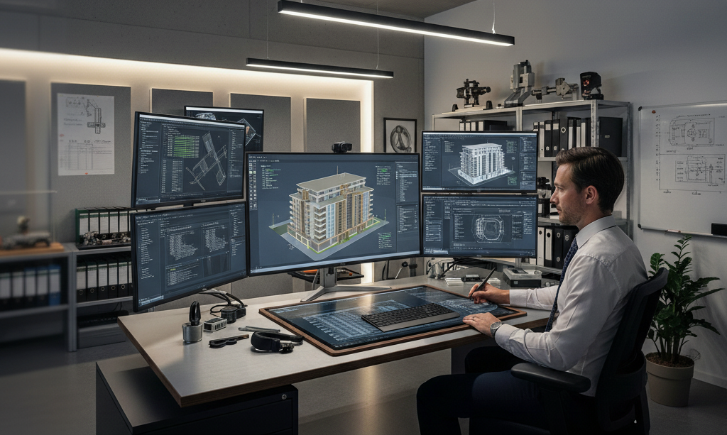 ingeniero con planos